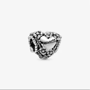 (resim) Pandora Kafes İşi Çiçek Kalp Anne Charm - 798892C00