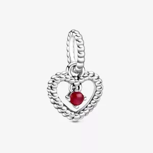 (resim) Pandora Koyu Kırmızı Boncuklu Kalp Sallantılı Charm - 798854C08