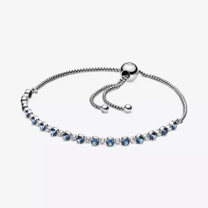 (resim) Pandora Mavi ve Şeffaf Sparkle Slider Bileklik - 598517C01