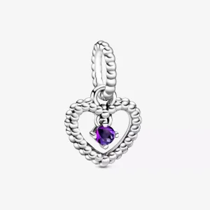 (resim) Pandora Mor Boncuklu Kalp Sallantılı Charm - 798854C03