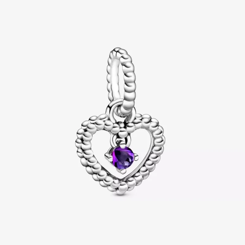 (resim) Pandora Mor Boncuklu Kalp Sallantılı Charm - 798854C03
