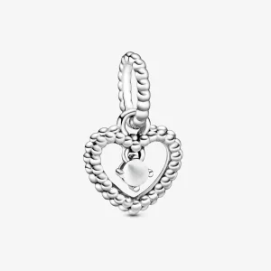 (resim) Pandora Sütlü Beyaz Boncuklu Kalp Sallantılı Charm - 798854C04