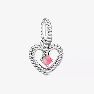 (resim) Pandora Taçyaprağı Pembe Boncuklu Kalp Sallantılı Charm - 798854C09