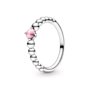 (resim) Pandora TaçYaprağı Pembe Boncuklu Yüzük - 198867C09