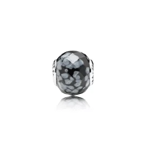 (resim) BELIEF ESSENCE COLLECTION charm in silver with snowflake obsidian - 796045SFO