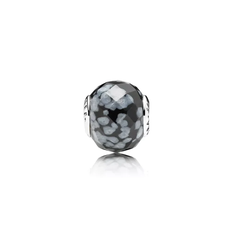 (resim) BELIEF ESSENCE COLLECTION charm in silver with snowflake obsidian - 796045SFO