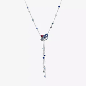 (resim) Mavi ve Pembe Yelpaze Y Kolye - 398183SRUMX-45