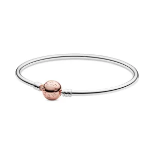 (resim) Pandora 14 ayar altın kaplama Gül Tokası Bangle Bileklik - 580713