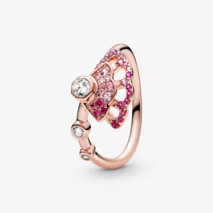 (resim) Pandora 14 ayar pembe altın kaplama Pembe Fan Yüzük - 188191C01