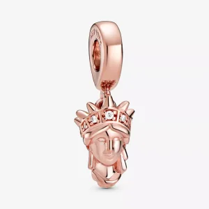 (resim) Pandora 14k rose altın kaplama New York Özgürlük Heykeli Sallantılı Charm - 788989C01