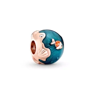 (resim) Pandora 14k rose altın kaplama Parıldayan Okyanus Dalgaları ve Balık Charm - 789004C01