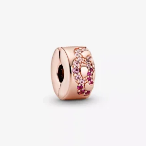 (resim) Pandora 14k rose altın kaplama Pembe Fan Klips - 788153C01