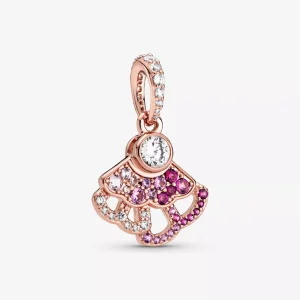 (resim) Pandora 14k rose altın kaplama Pembe Fan Sallantılı Charm - 788147C01