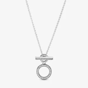 (resim) Pandora Çift Çember T-bar Kolye - 399039C01
