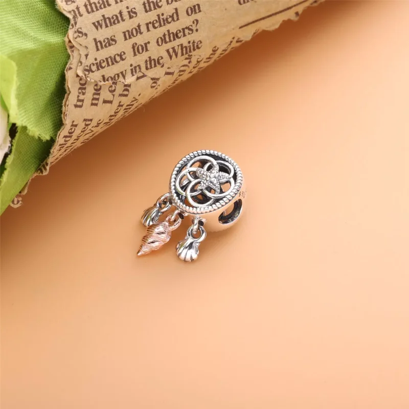 (resim) Pandora iki renkli Kafes İşi Deniz Kabuğu Dreamcatcher Charm - 788944C00 - Görüntüle 2