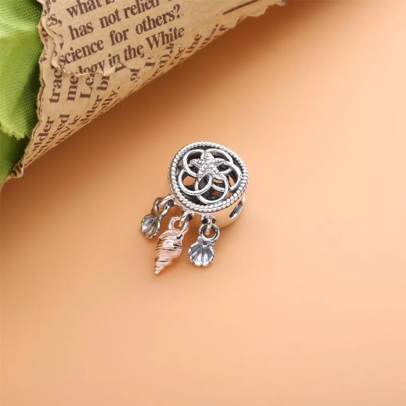 (resim) Pandora iki renkli Kafes İşi Deniz Kabuğu Dreamcatcher Charm - 788944C00 - Görüntüle 4
