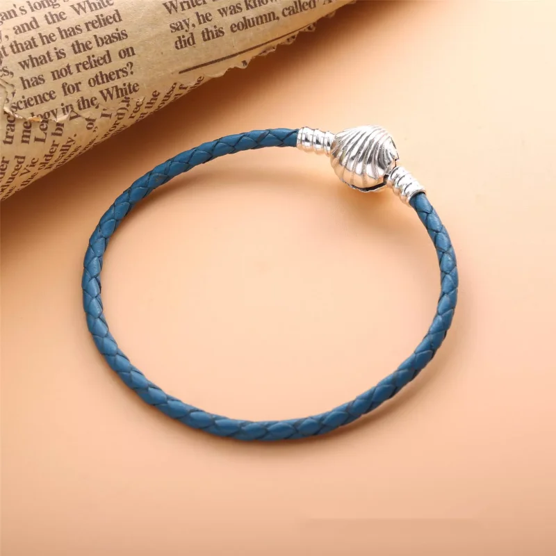 (resim) Pandora Moments Deniz Kabuğu Klipsli Turkuaz Örgü Deri Bileklik - 598951C01-S2 - Görüntüle 3