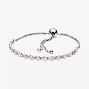 (resim) Pandora Pembe ve Açık Işıltı Kaydırıcısı Bilezik - 598517C02