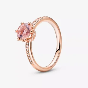 (resim) Pembe Işıltılı Taç Tektaş Yüzük - 188289C01