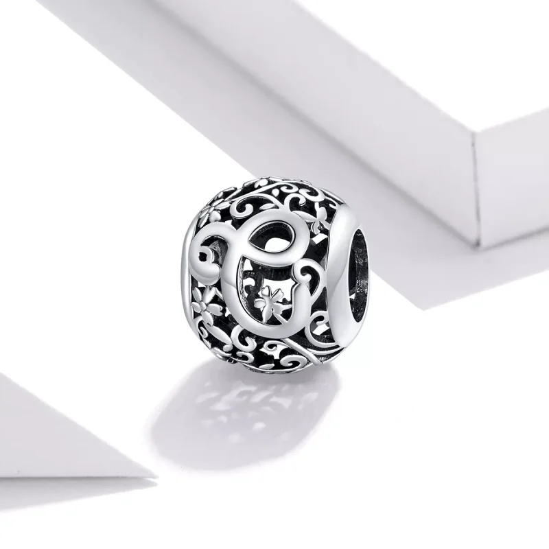 (resim) Pandora tarzı Kafes İşi Çiçek C Harfi Charm - SCC1444-C - Görüntüle 2