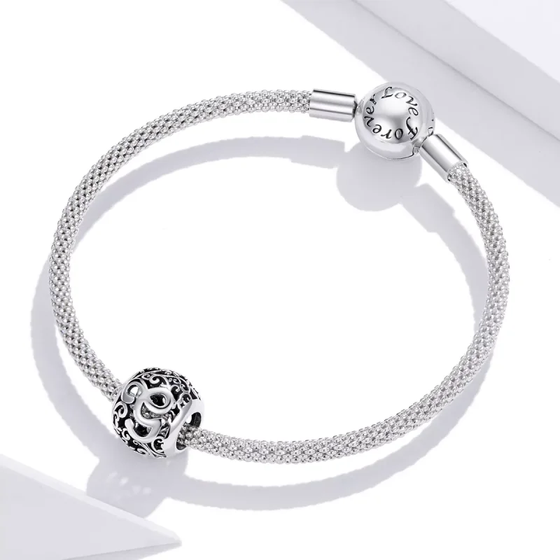 (resim) Pandora tarzı Kafes İşi Çiçek G Harfi Charm - SCC1444-G - Görüntüle 3