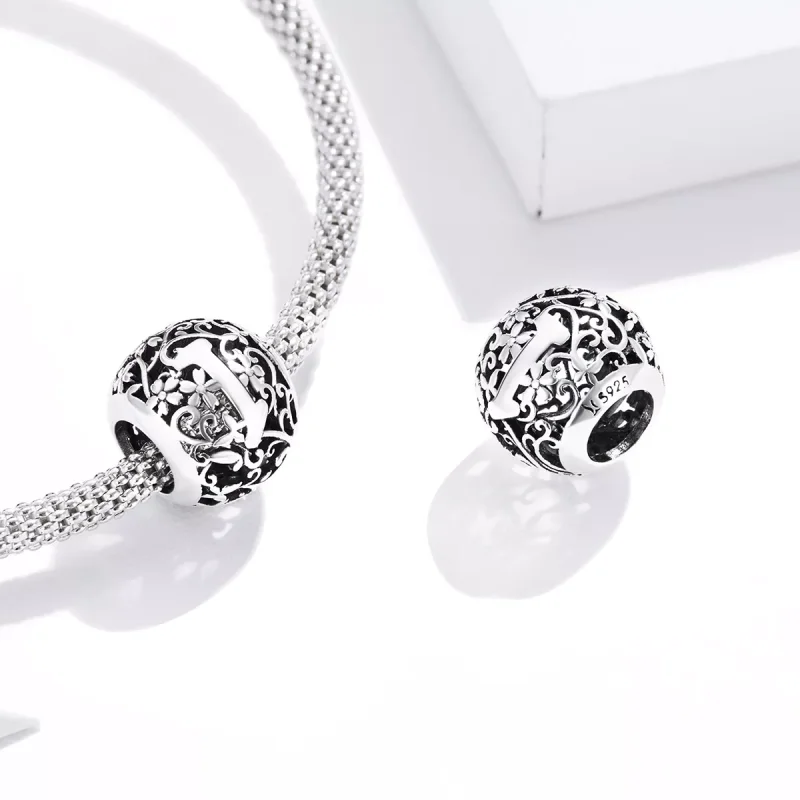 (resim) Pandora tarzı Kafes İşi Çiçek Harf I Charm - SCC1444-I - Görüntüle 4