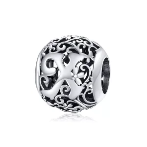 (resim) Pandora tarzı Kafes İşi Çiçek Harf X Charm - SCC1444-X