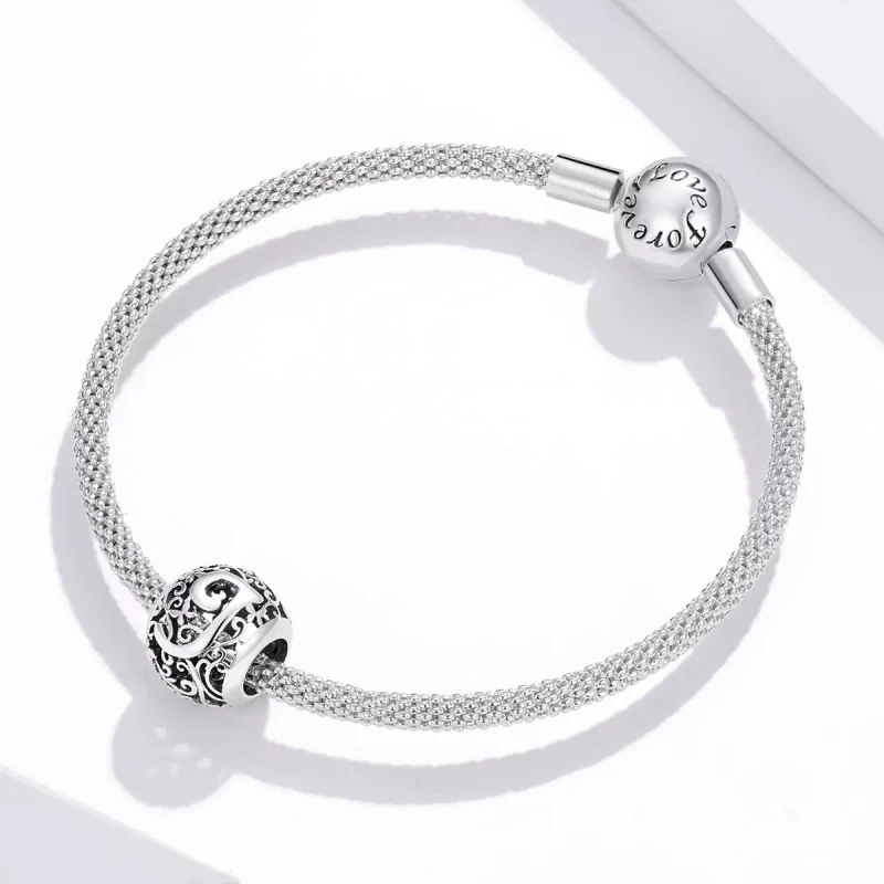 (resim) Pandora tarzı Kafes İşi Çiçek Harfi J Charm - SCC1444-J - Görüntüle 3