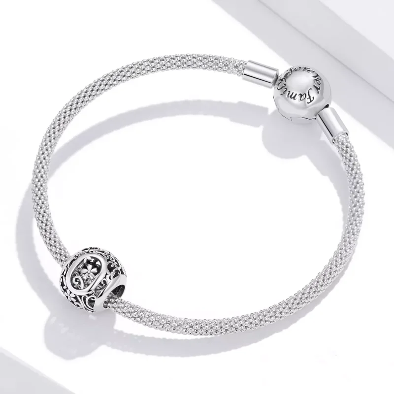 (resim) Pandora tarzı Kafes İşi Çiçek Harfi O Charm - SCC1444-O - Görüntüle 3