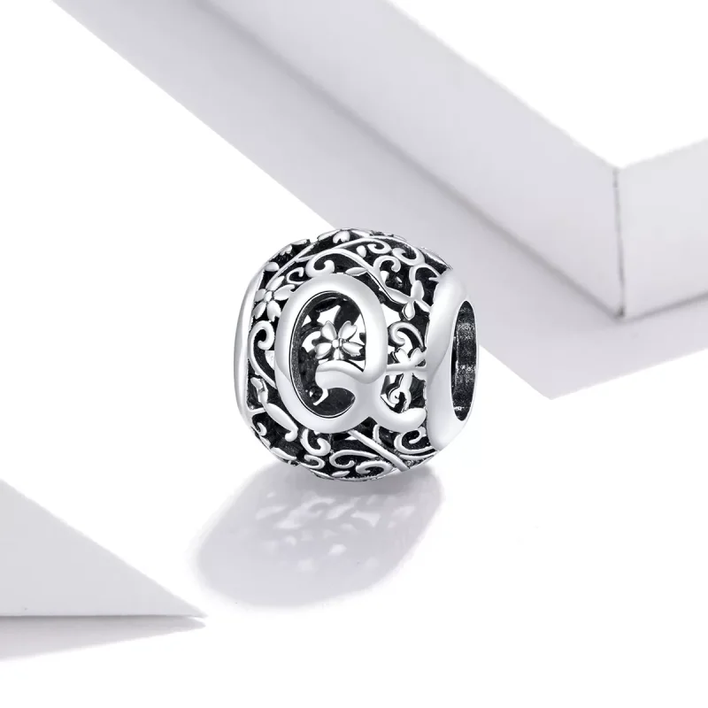 (resim) Pandora tarzı Kafes İşi Çiçek Mektup Q Charm - SCC1444-Q - Görüntüle 2