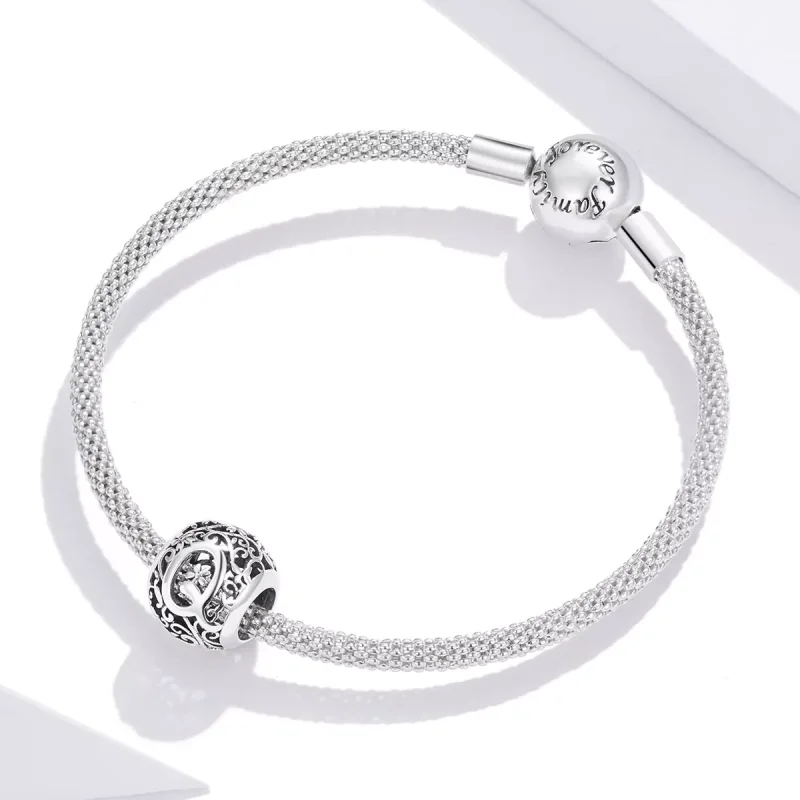 (resim) Pandora tarzı Kafes İşi Çiçek Mektup Q Charm - SCC1444-Q - Görüntüle 3