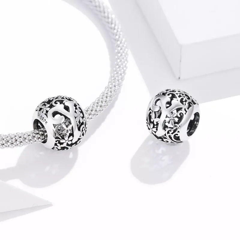 (resim) Pandora tarzı Kafes İşi Çiçek Y Harfi Charm - SCC1444-Y - Görüntüle 4