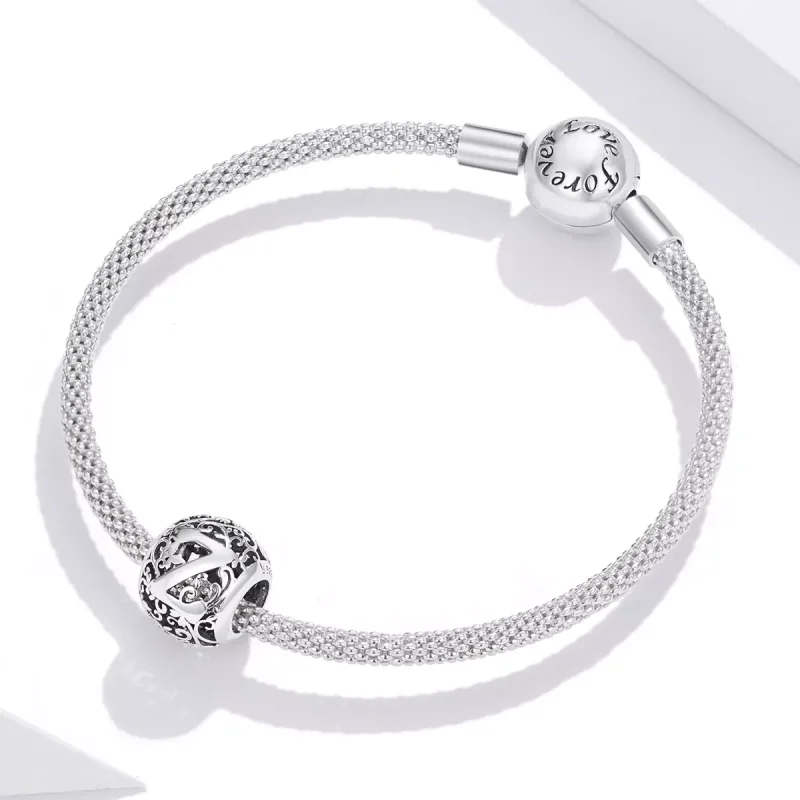 (resim) Pandora tarzı Kafes İşi Çiçek Z harfi Charm - SCC1444-Z - Görüntüle 3
