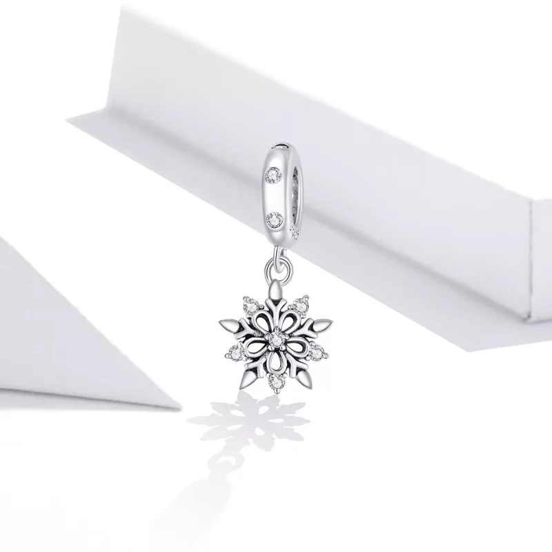 (resim) Pandora tarzı kristal kar tanesi Sallantılı Charm - SCC1649 - Görüntüle 2