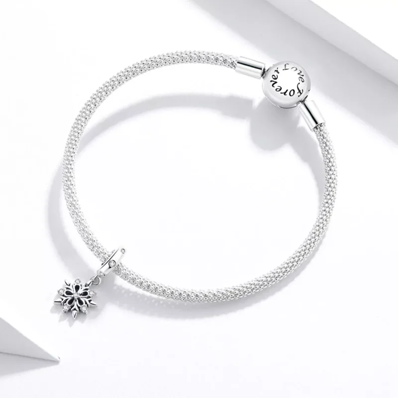 (resim) Pandora tarzı kristal kar tanesi Sallantılı Charm - SCC1649 - Görüntüle 3