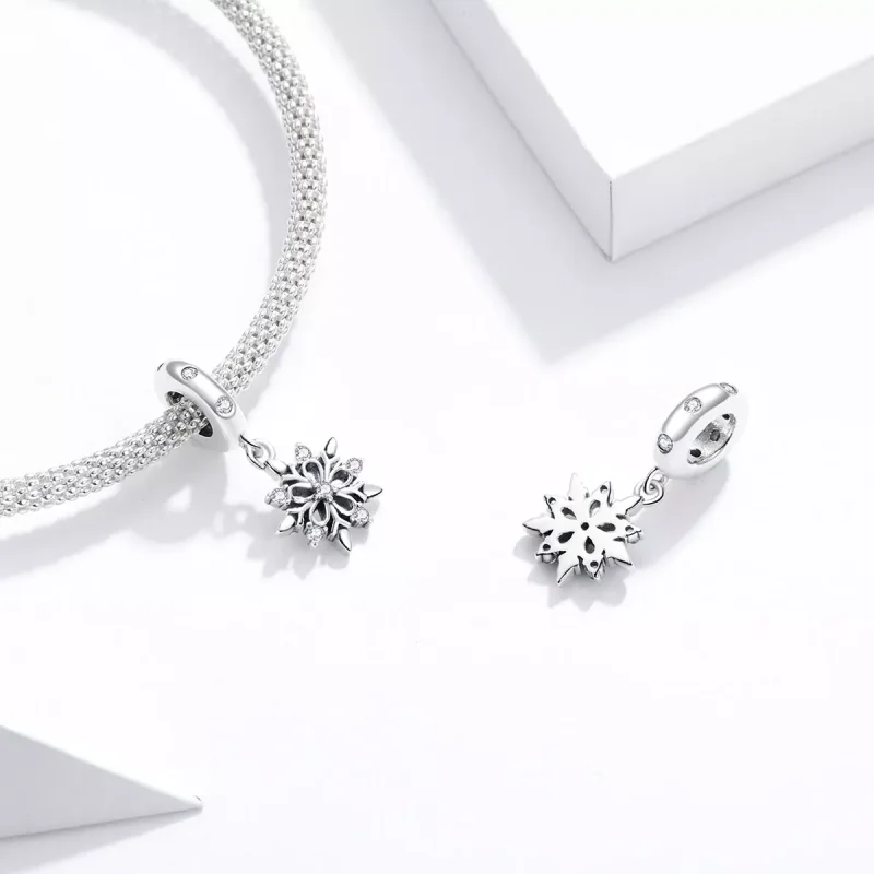 (resim) Pandora tarzı kristal kar tanesi Sallantılı Charm - SCC1649 - Görüntüle 4