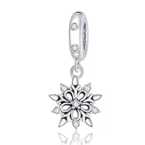 (resim) Pandora tarzı kristal kar tanesi Sallantılı Charm - SCC1649