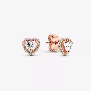 (resim) Işıltılı Yükseltilmiş Kalp Şeklinde İğne Küpeler - 288427C01
