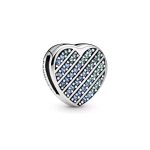 (resim) Mavi Pavé Kalp Klips Charm - 799346C01