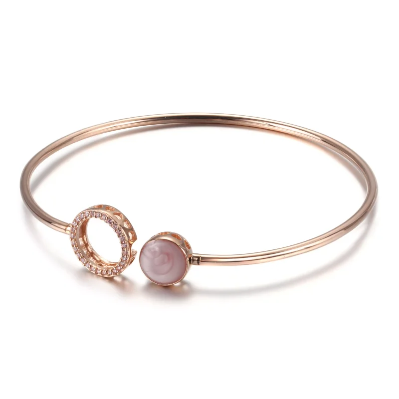 (resim) Pandora 14 ayar altın kaplama Pembe Girdap Bangle Bileklik - 589287C01 - Görüntüle 4