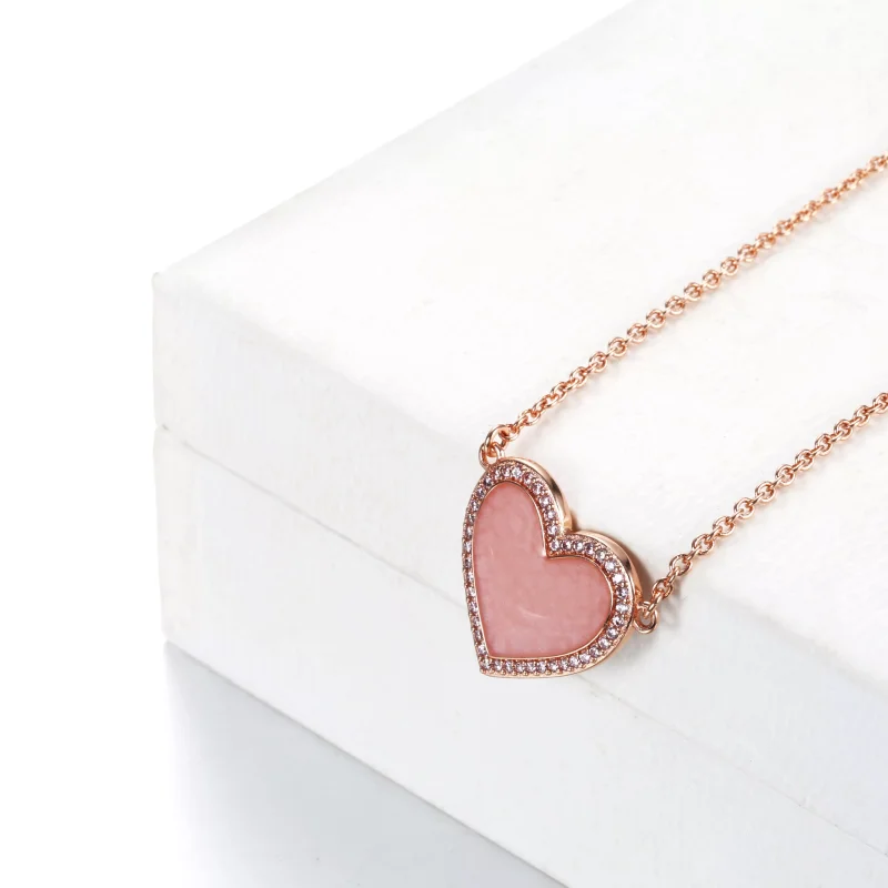 (resim) Pandora 14 ayar pembe altın Pembe Girdap Kalp Kolye - 389279C01 - Görüntüle 3