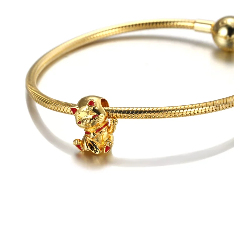 (resim) Pandora 14k altın kaplama Şirin Servet Kedisi Charm - 769271C01 - Görüntüle 5