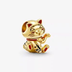 (resim) Pandora 14k altın kaplama Şirin Servet Kedisi Charm - 769271C01
