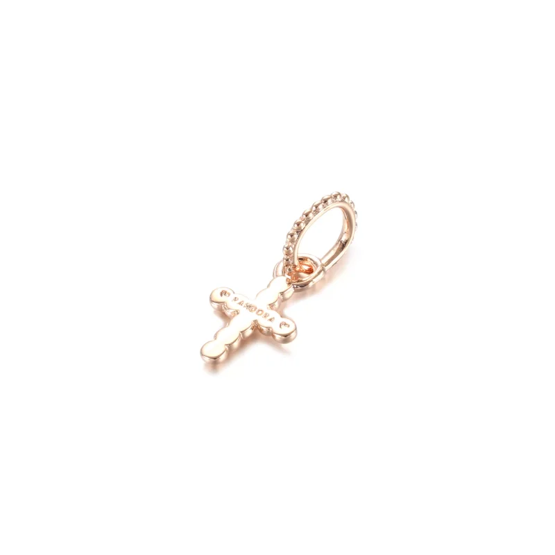 (resim) Pandora 14k rose altın kaplama Boncuklu Haç Sallantılı Charm - 789332C00 - Görüntüle 3