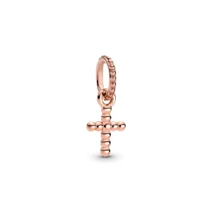 (resim) Pandora 14k rose altın kaplama Boncuklu Haç Sallantılı Charm - 789332C00