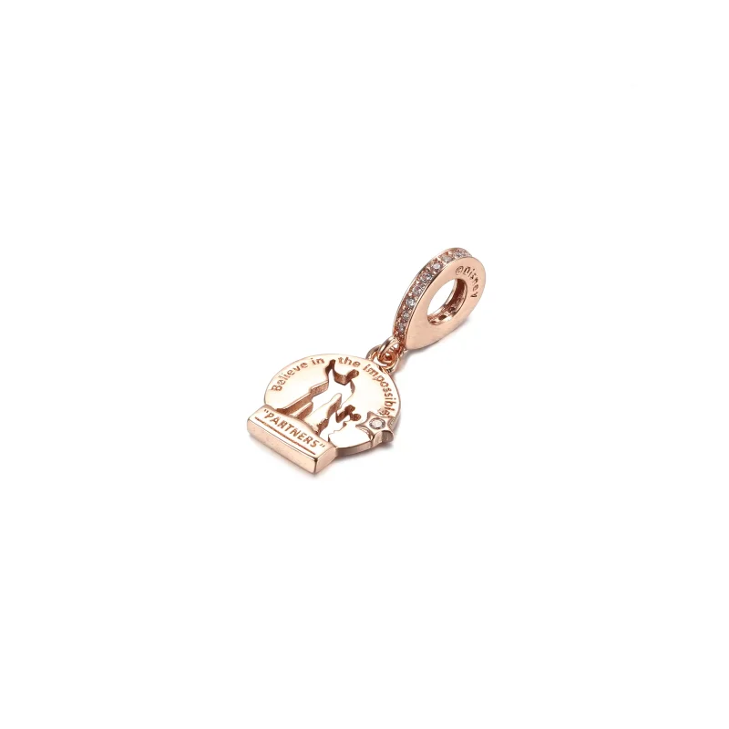 (resim) Pandora 14k rose altın kaplama Disney Parkları Ortakları Sallantılı Charm - 7892 - Görüntüle 2