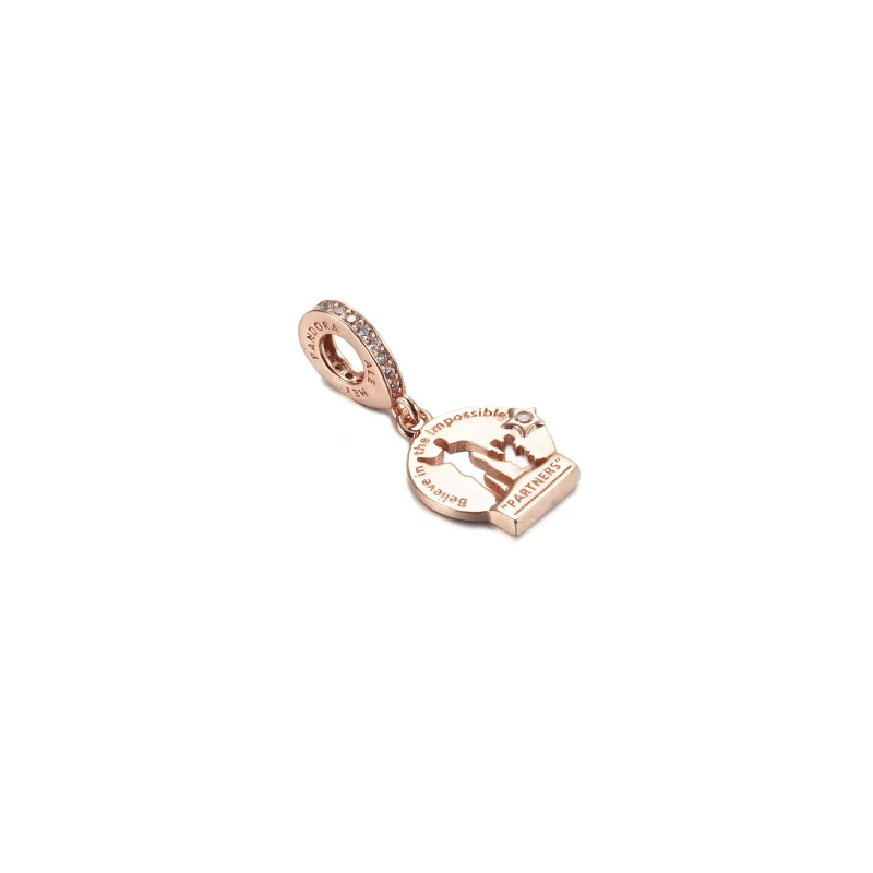 (resim) Pandora 14k rose altın kaplama Disney Parkları Ortakları Sallantılı Charm - 7892 - Görüntüle 4
