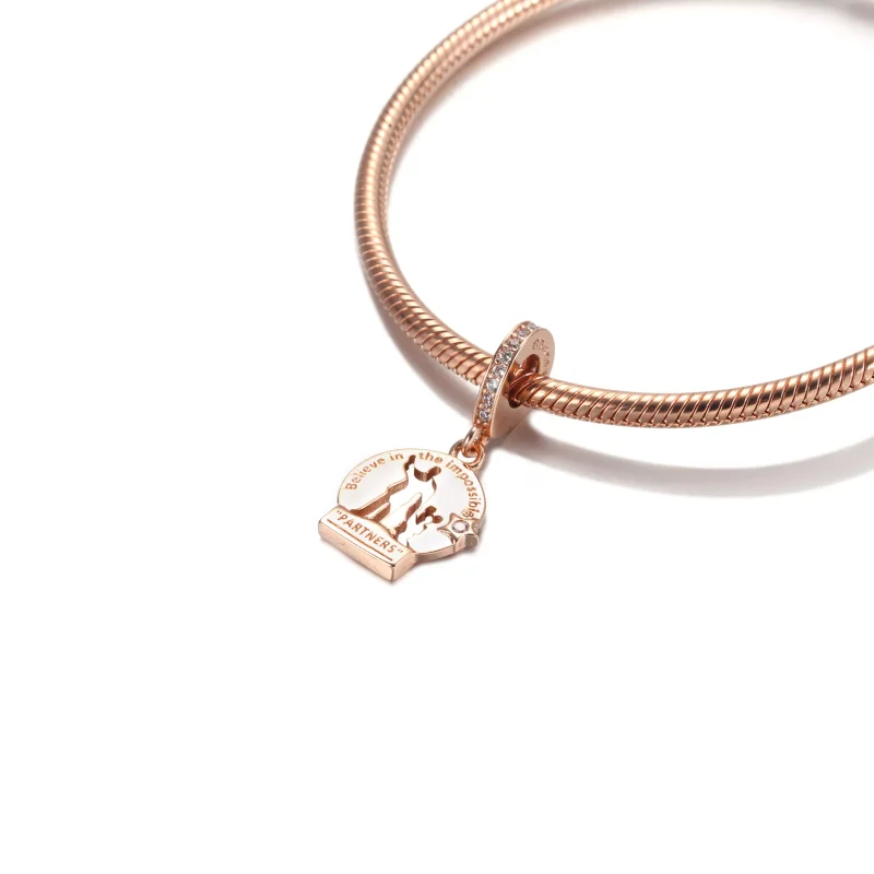 (resim) Pandora 14k rose altın kaplama Disney Parkları Ortakları Sallantılı Charm - 7892 - Görüntüle 5