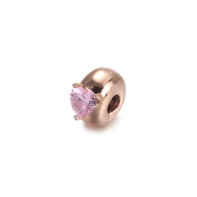 (resim) Pandora 14k rose altın kaplama Mavi Kalp Solitaire Klips - 789203C02 - Görüntüle 4