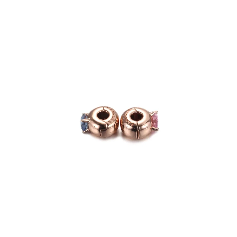 (resim) Pandora 14k rose altın kaplama Mavi Kalp Solitaire Klips - 789203C02 - Görüntüle 5